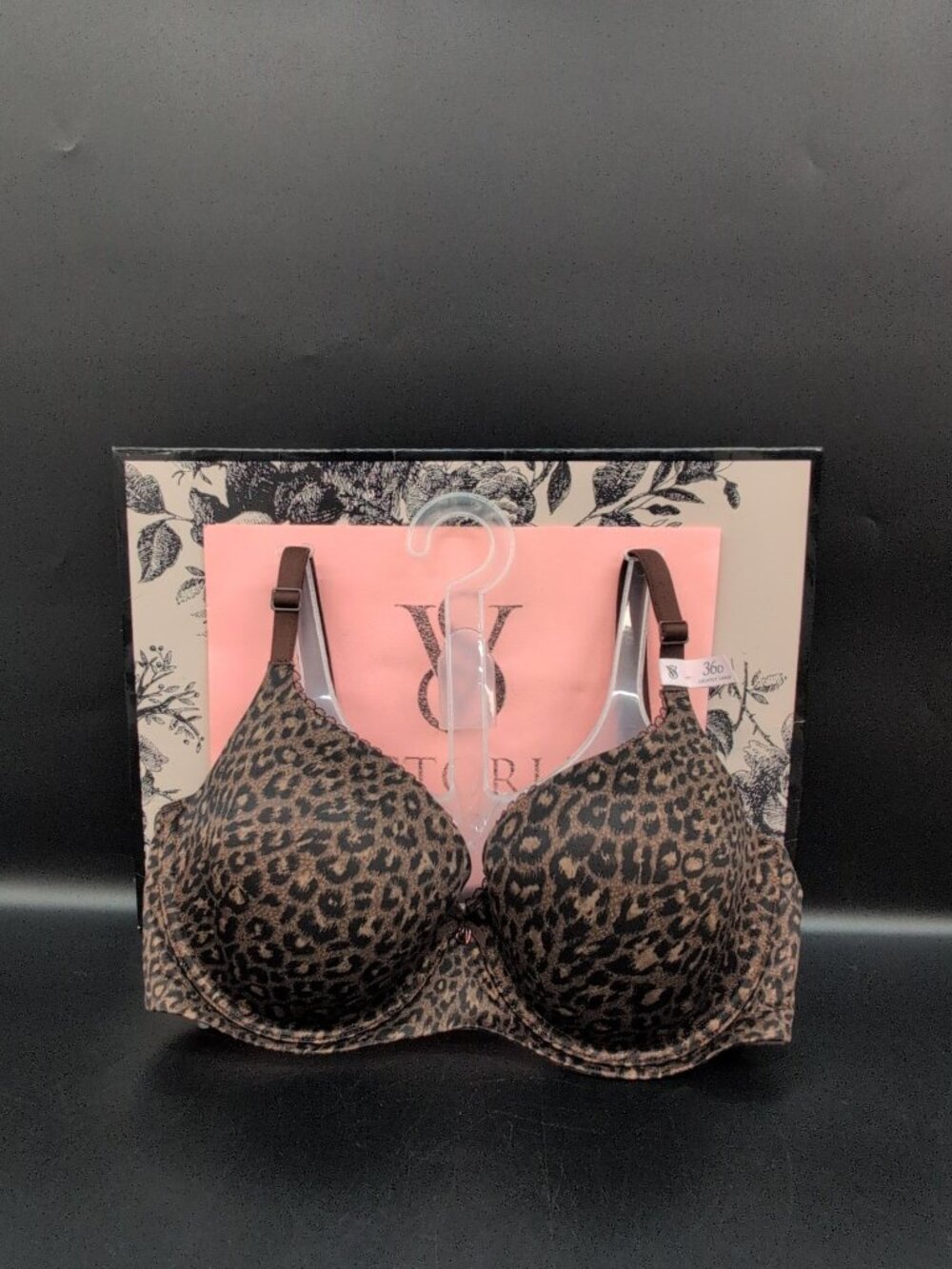 Victoria Secret Lightly Lined Smooth Demi Bra 36D Ganache Glam Leopard